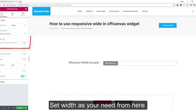 How to Use Responsive Width in Offcanvas widget by Element Pack смотреть онлайн