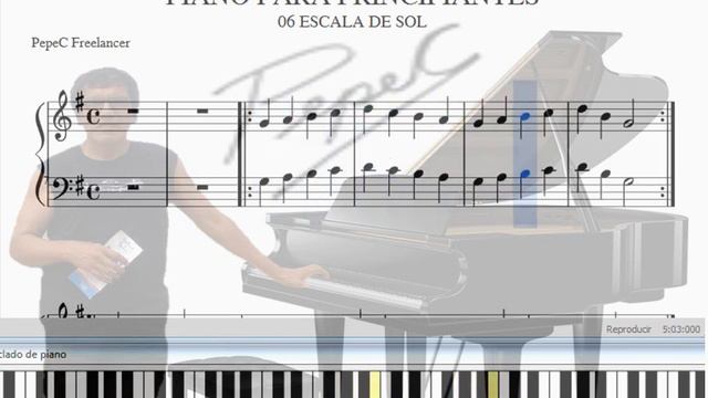 PIANO PARA PRINCIPIANTES_06 ESCALA DE SOL смотреть онлайн