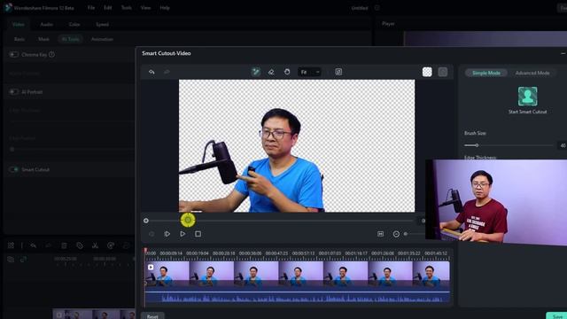 Filmora 12 (Beta) Smart Cutouts Tutorial | Removing Video Background without Green Screen смотреть онлайн