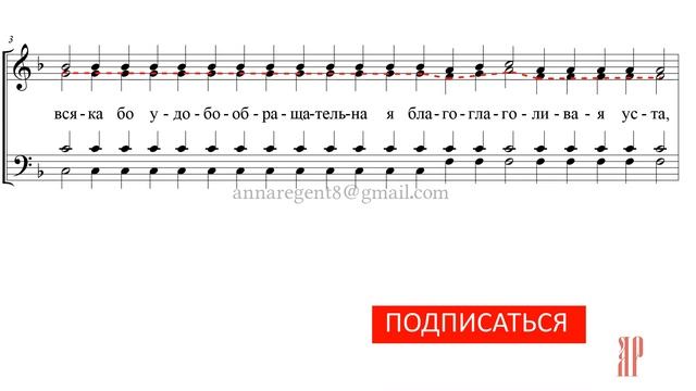 ЗАДОСТОЙНИК ПЯТИДЕСЯТНИЦЫ, сокр.Киевский распев, изл.Валяева - Альтовая партия смотреть онлайн