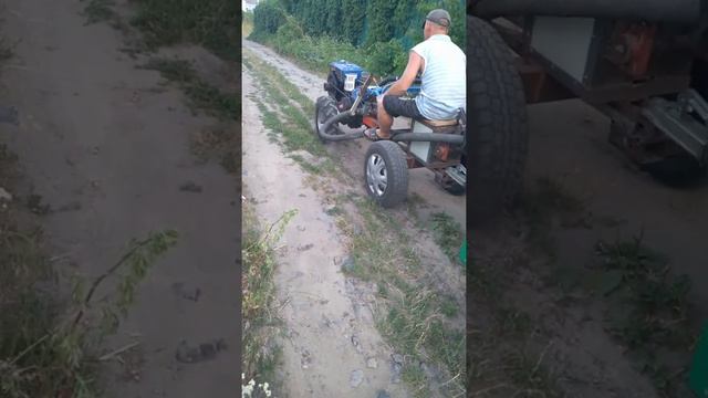 мотоблок кентавр 10сил з адаптером тягне прицеп.На штатній гумі смотреть онлайн