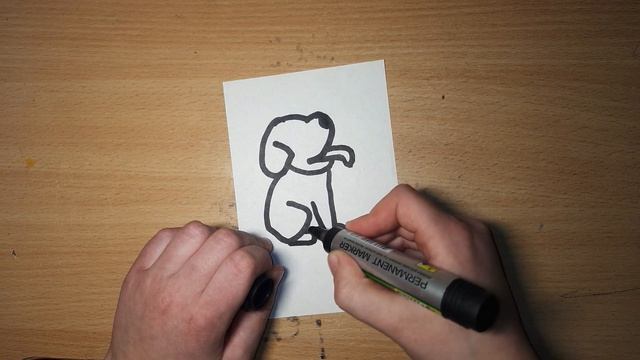как легко нарисовать собаку из цыфр на бумаге смотреть онлайн