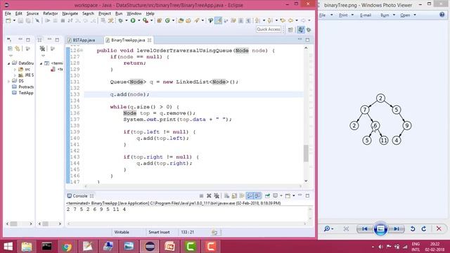 Binary Tree in Java - 10: Level Order traversal without Recursion (Using Queue) смотреть онлайн