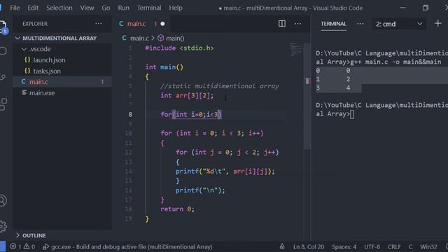 Multi-Dimensional Array Using C Language смотреть онлайн