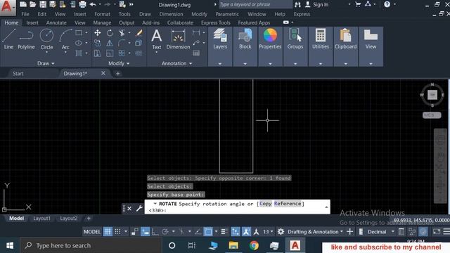 How rotate object in AutoCAD 2020 | rotate command | ro command tutorial for biggeners смотреть онлайн