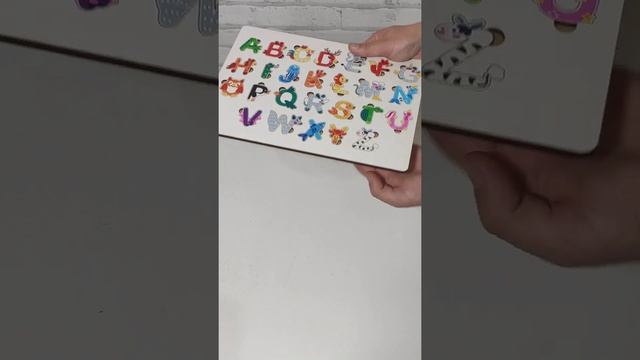Сортер-головоломка для детей "Английский алфавит с силуэтом животных" UF смотреть онлайн