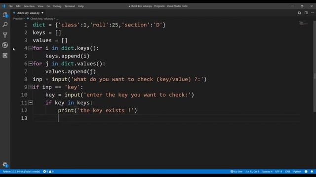 Check the presence of a Key/Value in a Dictionary | Python Program | Codinity смотреть онлайн
