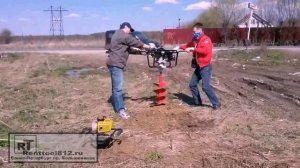 Бурение мотобуром ADA GrourdDrill 12   на глубину 1.5 метра шнеком 300мм