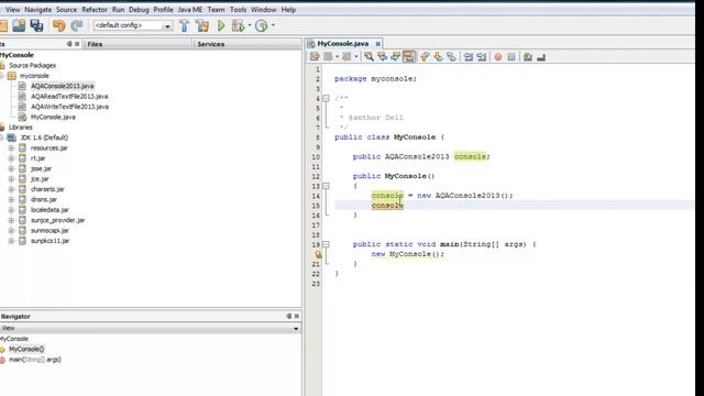 AQA AS COMPUTING console 2013 - demo how to load into a template Java program in Netbeans смотреть онлайн