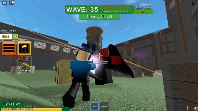 Зомби атакуют! Поднял 50 лвл в Zombie Attack [ROBLOX] смотреть онлайн