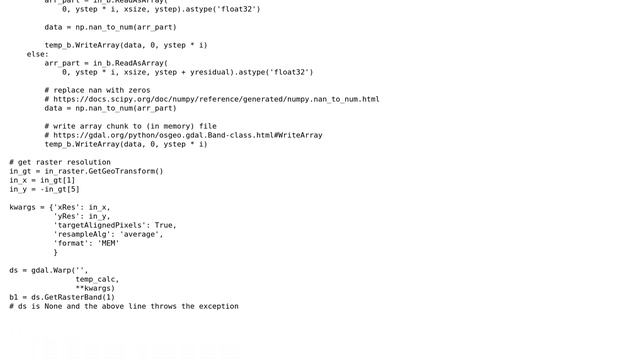 GIS: Cannot use in memory raster object with gdal warp (GDAL Python API) смотреть онлайн