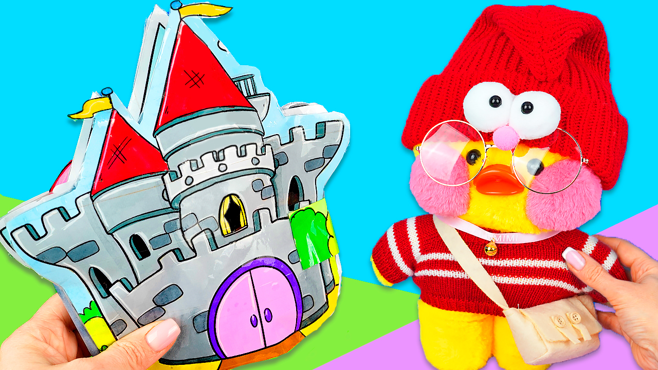 Сквиши замок для уточки Лалафанфан из бумаги на поделки самоделки смотреть онлайн