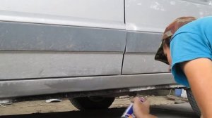 удаление ржавчины на порогах