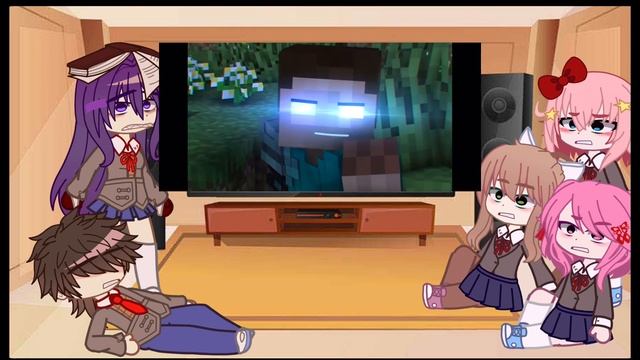 Ddlc Reacts to Herobrine Vs Null Minecraft Animation смотреть онлайн