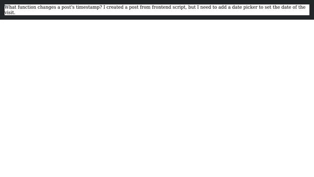 Wordpress: What function changes a post's timestamp? смотреть онлайн
