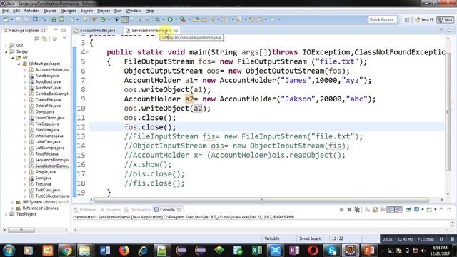 70 Java | How to implement object serialization using serializable interface in java смотреть онлайн