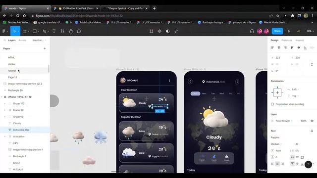 Easy way to make weather app in figma | English смотреть онлайн