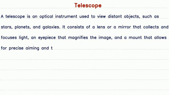 Short Paragraph on Telescope смотреть онлайн