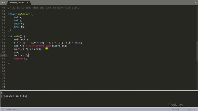 reinterpret_cast In C++ смотреть онлайн