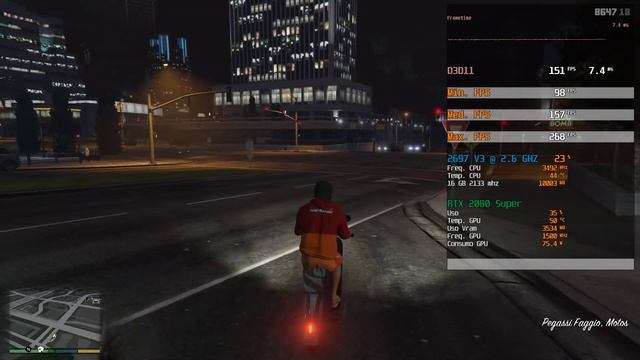 Xeon E5 2697 V3  2.6 GHZ Unlock + RTX 2080 Super Em GTA V (1080P Normal).