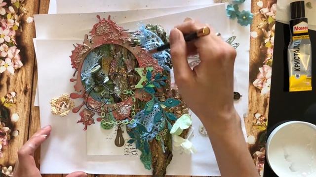 Video Tutorial Mixed Media Canvas “Pink Forest