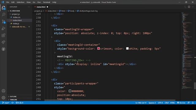 JavaScript Video Calling Application | Part 6/13 - Coding HTML | Javascript Beginners Tutorial смотреть онлайн