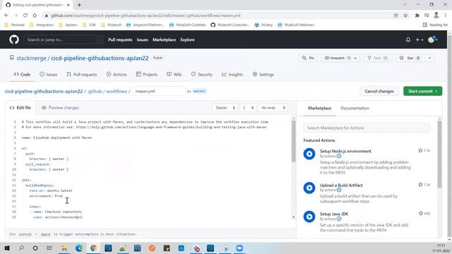 Session 4.c: CICD Pipeline Using GithubActions With Deployment Approver | CloudHubDeployment | Cach смотреть онлайн