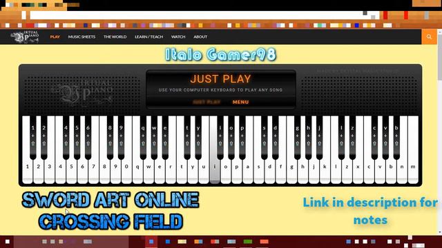 Virtual Piano - Sword Art Online Crossing Field Opening 1 смотреть онлайн