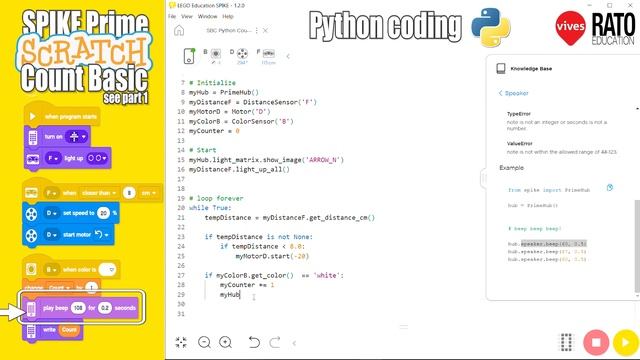 LEGO SPIKE Prime Small Ball Contraption - Part2 Python coding: Learn how to count. смотреть онлайн