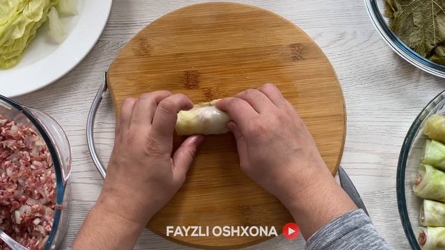 Karom Va Tokdan Mazzali Dolma Tayyorlash /Голубцы в виноградных листьях и капусты
