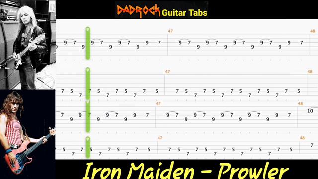 Prowler - Iron Maiden - Guitar + Bass TABS Lesson смотреть онлайн