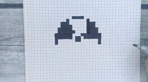 Как нарисовать по клеточкам ЗНАК РАДИАЦИИ / Рисунки по клеточкам pixel art