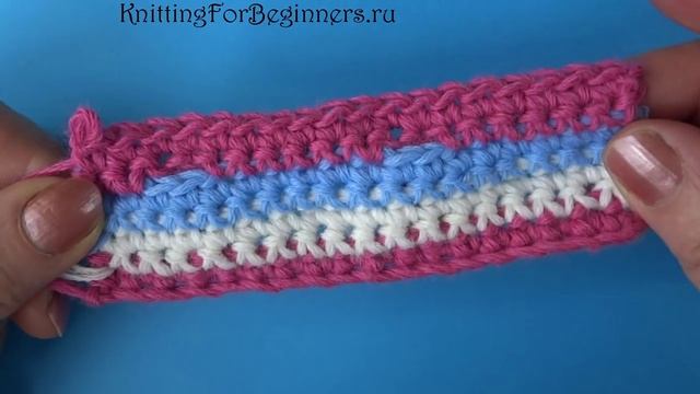 Трёхцветный узор Вязание крючком Crochet pattern 55 смотреть онлайн