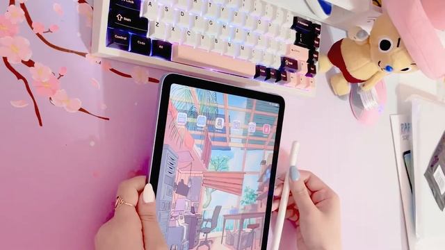 iPad Air 4 sky blue unboxing + accessories aesthetic смотреть онлайн