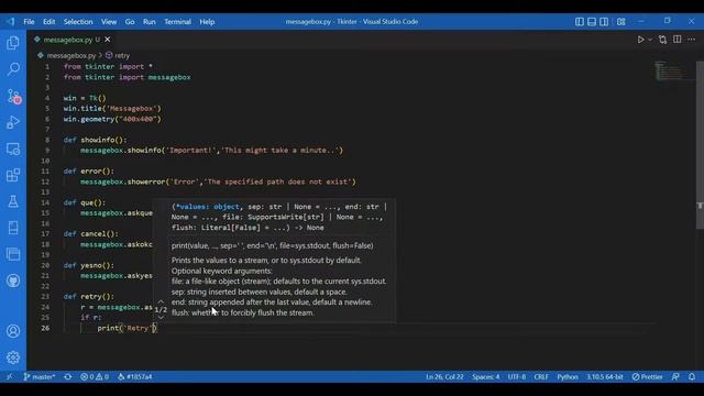 Tkinter Tutorial For Beginners - Python Tkinter - MessageBox Widget смотреть онлайн