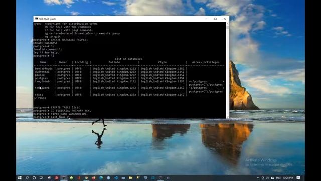 POSTGRESQL SHELL: how to psql shell command line 2 | How To Create db Delete db Create Table db смотреть онлайн