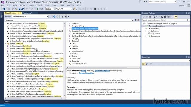 05 04 Working with exception classes in the NET Framework смотреть онлайн