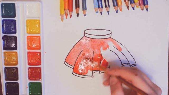 Учимся рисовать одежду. Как нарисовать юбку. Рисование для самых маленьких. Мода смотреть онлайн