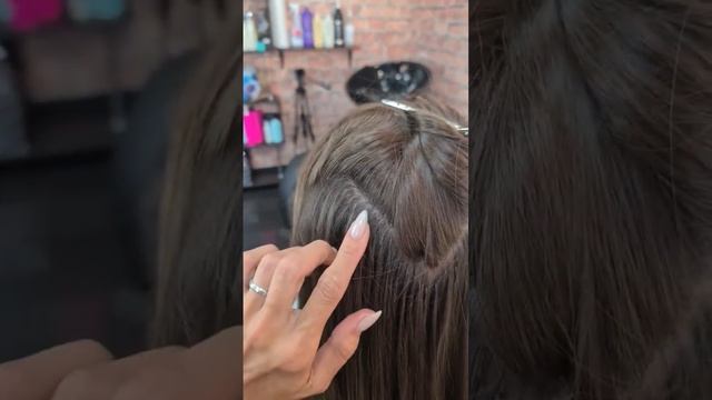 Наращивание волос на короткие волосы #наращиваниеволос #shorts #hair #микрокапсулы #волосы
