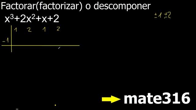 x3+2x2+x+2 factorar factorizar descomponer ruffini evaluacion metodo смотреть онлайн