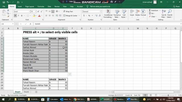 SELECT ONLY VISIBLE CELLS IN EXCEL смотреть онлайн