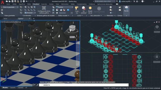 Ajedrez 3D - Autocad 2021 смотреть онлайн