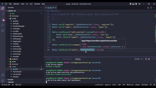 06 Laravel API Authentication with Sanctum Part 01 - Laravel API Development Bangla Tutorial смотреть онлайн