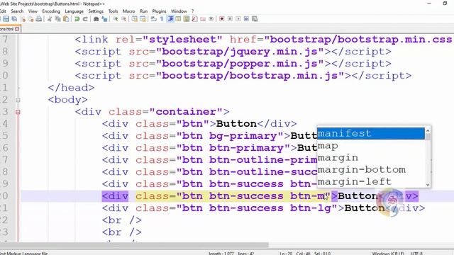 06 Bootstrap Buttons الأزرار P1 смотреть онлайн