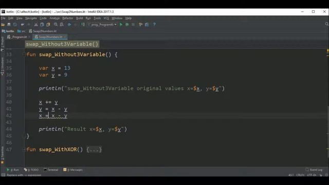 swap numbers in kotlin смотреть онлайн