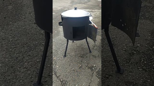 Казан чугунный с печкой. Комплект 12 литров. ПРОФЕССИОНАЛЬНЫЙ ОБЖИГ КАЗАНА, ЧТОБЫ ГОТОВИТЬ СРАЗУ. смотреть онлайн