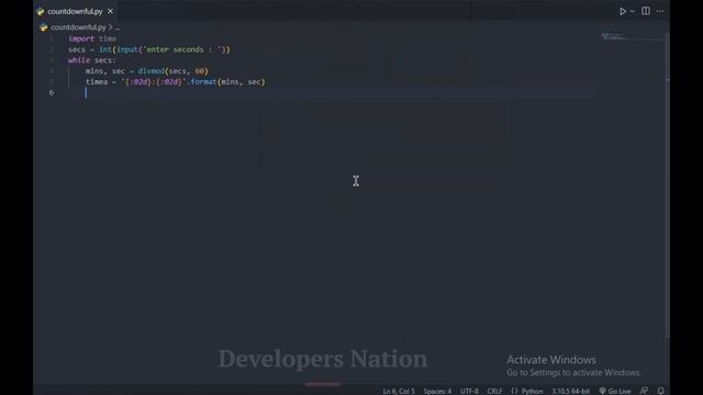 Make a Countdown Timer using Python | Developers Nation | смотреть онлайн