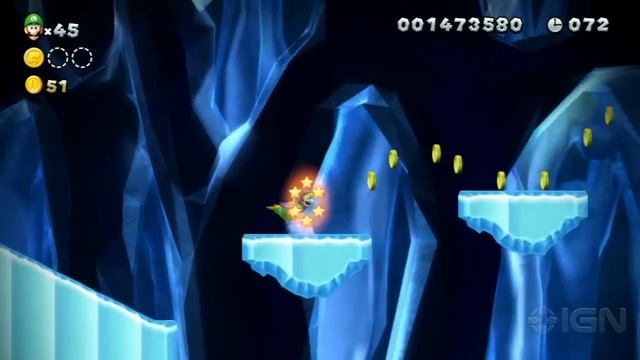New Super Luigi U 3 Star Coin Walkthrough - Frosted Glacier 5: Ice-Slide Expressway смотреть онлайн