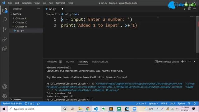 Function Chaining and Data Type Conversion in Python || Type casting in python || CodeMode смотреть онлайн