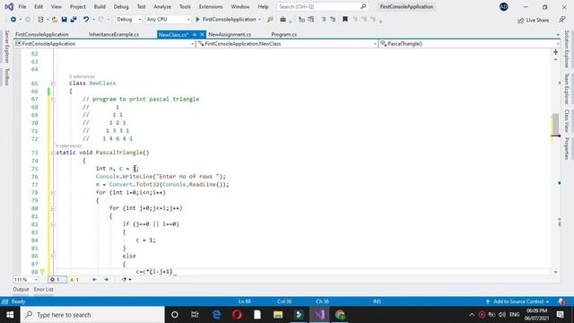 Program to print Pascal Triangle смотреть онлайн